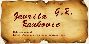 Gavrila Rauković vizit kartica